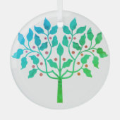 Holly berry tree ontwerp op een glazen ornament (Voorkant)