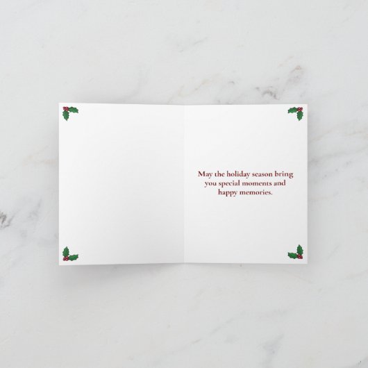Holly Berry Unicorn Feestdagen Kaart (Binnen)