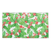 Holly berry waterverf kerst patroon kussensloop (Achterkant-Links)
