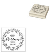 Holly Berry Wreath Design (3) Kunststempel Rubberstempel (Gestempeld)