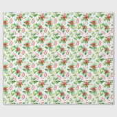 Holly bessen en bladeren cadeaupapier (Vlak)