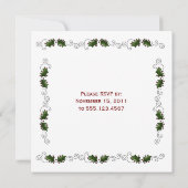 Holly Boarder Invitation de la fête de Noël (Dos)