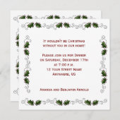 Holly Boarder Kerstparty Invite Kaart (Voorkant / Achterkant)