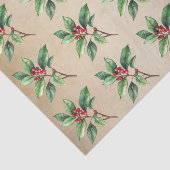 Holly Botanical Christmas Tissue Paper Tissuepapier (Detail)