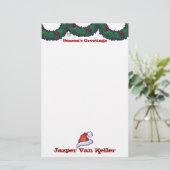 Holly Boughs Briefpapier (Staand voorkant)