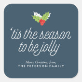 Holly Boughs Vierkante Sticker (Voorkant)
