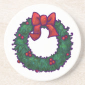 Holly Boughs Zandsteen Onderzetter (Voorkant)