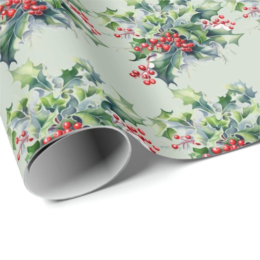 Holly Bouquet Cadeaupapier (Rol Hoek)