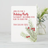 Holly Branch Holiday Invitation (Debout devant)