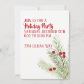 Holly Branch Holiday Invitation (Devant)