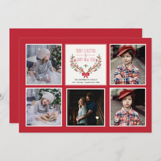 Holly Branches 5 Carte photo (Devant / Derrière)