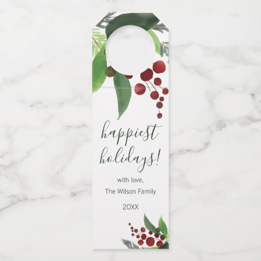 Holly Branches Bottle Label (Voorkant)