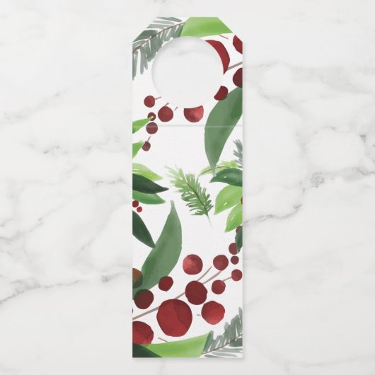 Holly Branches Bottle Label (Achterkant)