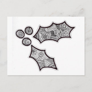 Holly Briefkaart in zwart-wit