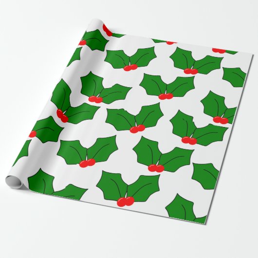 Holly Cadeaupapier (Uitgerold)