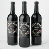 Holly Cheers Noir Noël Vin Étiquette (Bouteilles)