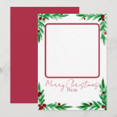 Holly Christmas Card Feestdagenkaart (Voorkant / Achterkant)