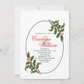 Holly Christmas Holiday Branch Berry Invitation (Devant)