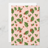 Holly Christmas Party Invitation Kaart (Voorkant / Achterkant)