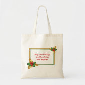 Holly Christmas Plant lijst Canvas tas (Voorkant)