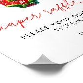 Holly Christmas Santa Baby shower Luier Raffle Poster (Hoek)