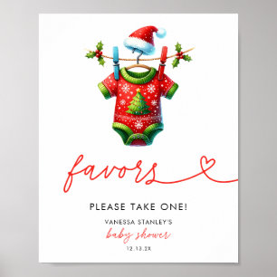 Holly Christmas Santa Baby shower voorkeursbord Poster