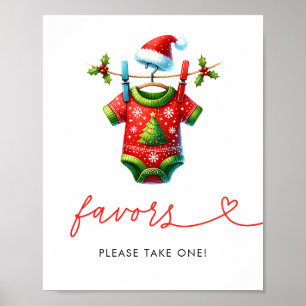 Holly Christmas Santa Baby shower voorkeursbord Poster