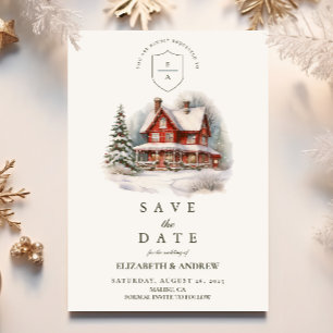 Holly Christmas Wedding Save The Date