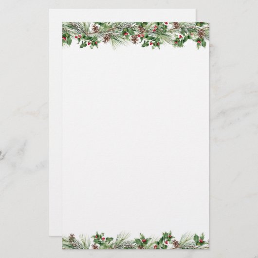 Holly & Cranberries Briefpapier (Voorkant / Achterkant)