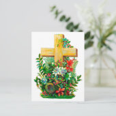  Holly Cross in een bloementuin Briefkaart (Staand voorkant)