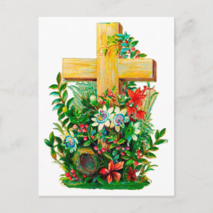  Holly Cross in een bloementuin Briefkaart
