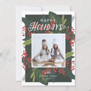 Holly Days Prettige feestdagen Foto Feestdagenkaart