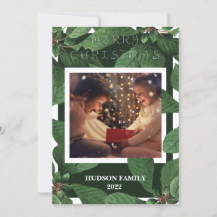 Holly Days Vrolijk Kerstfeest Foto Vakantie Kaar Feestdagenkaart