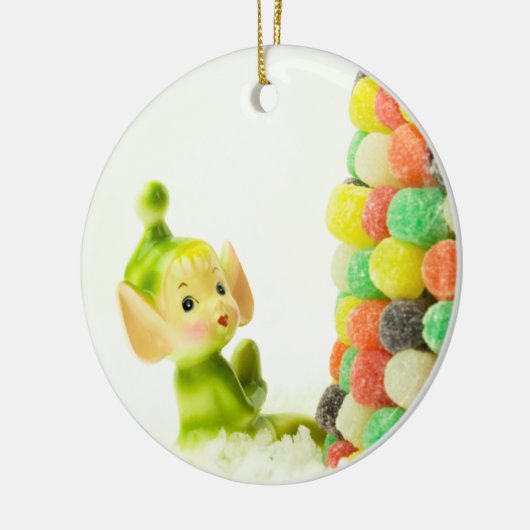 Holly de Pixie Elf Keramisch Ornament (Links)