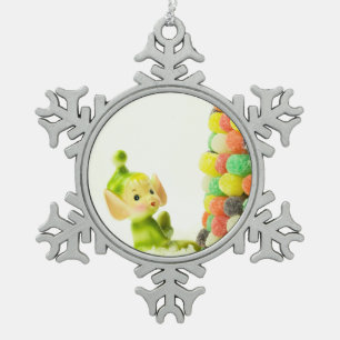 Holly de Pixie Elf Tin Sneeuwvlok Ornament