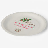 Holly Elegant Feestelijk Kerstdiner Papieren Bordje (Gekanteld)