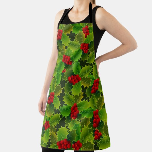 Holly en bessen All-Over Print Schort (Insitu)