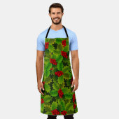 Holly en bessen All-Over Print Schort (Gedragen)