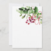 Holly en bessen Kerstfeest uitnodiging (Achterkant)