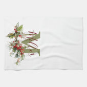 Holly en bessen op maat theedoek (Horizontaal)