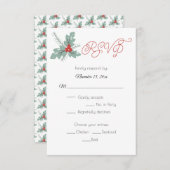 Holly en bessen Pine Bough RSVP (Voorkant / Achterkant)