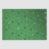 Holly en dennen groen kerstpatroon tissuepapier (Voorkant)