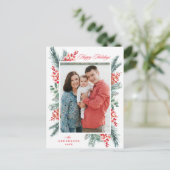 Holly en Evergreen Prettige feestdagen Foto (Staand voorkant)