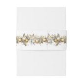 Holly en Gouden Ornamenten Kerstbruiloft Uitnodigingen Wikkel (Achterkant Voorbeeld)