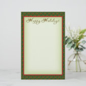 Holly en Ivy Prettige feestdagen kerst Briefpapier (Staand voorkant)