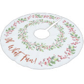 Holly en Ivy Red op witte kerst Kerstboom Rok (Gekanteld)