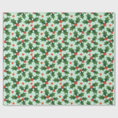 Holly- en Mint Wrapping Paper Cadeaupapier (Vlak)