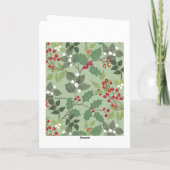 Holly en Mistletoe Custom Text Vakantie Kaart (Achterkant)