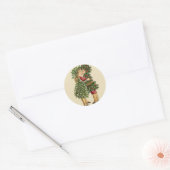 Holly en Mistletoe Kinderen Ronde Sticker (Envelop)