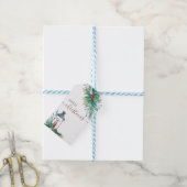 Holly en Mistletoe Traditionele Kerstmis Cadeaulabel (Met Touw)